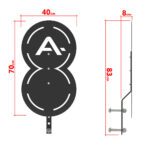 Alvo Duplo para Wall Ball D400x3mm + Haste Projetada - ALPHA - Imagem 2
