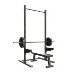 Squat Rack Colunas Altas e Pull Up + Safety Arms + Banco Reto - ALPHA