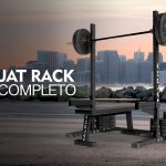 Squat Rack Kit Completo - Com Banco Reto + Safety Arms + Kit Anilha 140lb + Barra 20kg + par de presilhas