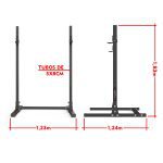 Squat Rack Kit Completo - Com Banco Reto + Safety Arms + Kit Anilha 140lb + Barra 20kg + par de presilhas - Imagem 6