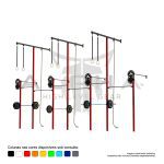 Rack de Parede Intercalado Crosstraining 6 módulos c/alvos duplos-7,99x1,57x3,00/5,00 (LxPxH) - ALPHA