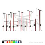Rack de Parede Intercalado Crosstraining 9 módulos-11,70x1,57x3,00/5,00 (LxPxH) - ALPHA
