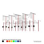 Rack de Parede Intercalado Crosstraining 10 módulos-13,27x1,57x3,00/5,00 (LxPxH) - ALPHA